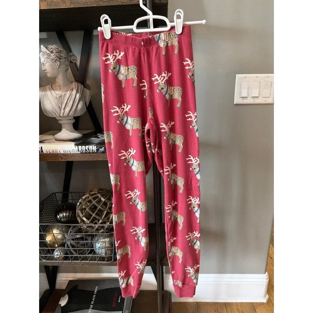 Tea Collection Adult Pajama Set Swedish Reindeers Womens Size XS